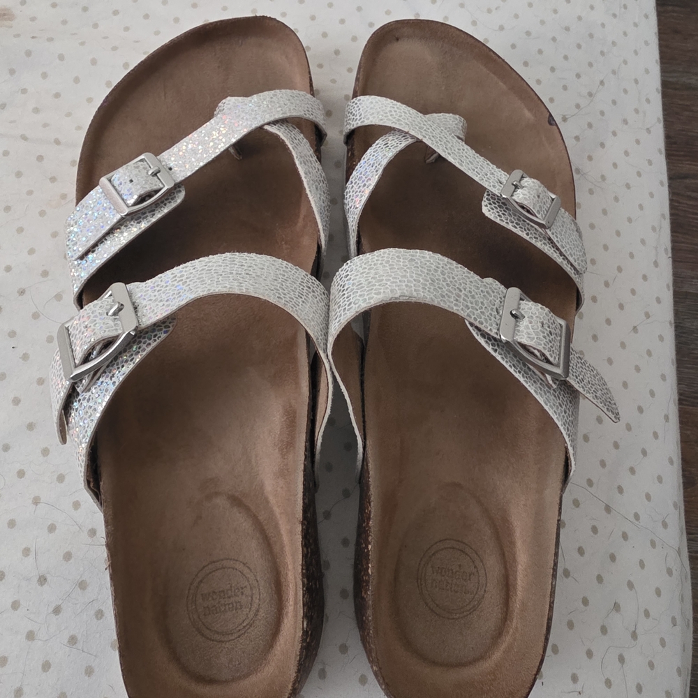 Silver Glittery Sandals
